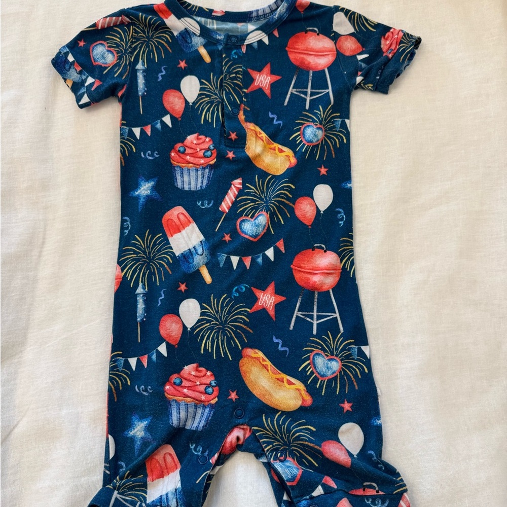 Gigi and Max Blue Baby Romper